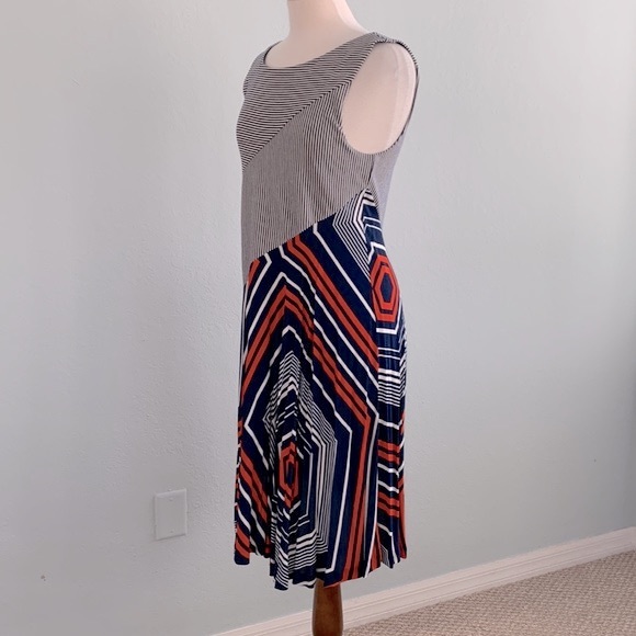 Striped Navy and Red A-Line Dress - Picture 8 of 14